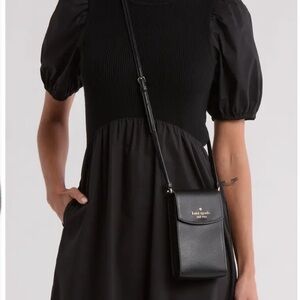 Kate Spade Black Phone Cross Body with Sleek Leather Design